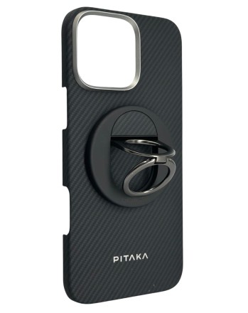  Накладка для i-Phone 16 Pro Max 6.9&quot; Pitaka Ultra Slim case&amp;grip 3 черно-серый