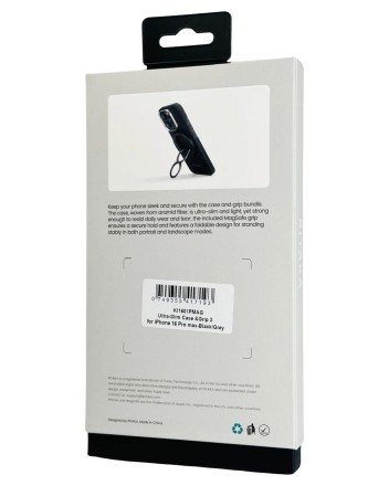  Накладка для i-Phone 16 Pro Max 6.9&quot; Pitaka Ultra Slim case&amp;grip 3 черно-серый