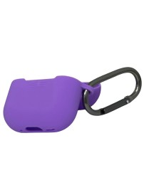 Силиконовый чехол для AirPods 4 с карабином фиолетовый