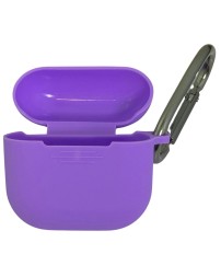 Силиконовый чехол для AirPods 4 с карабином фиолетовый