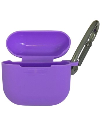  Силиконовый чехол для AirPods 4 с карабином фиолетовый