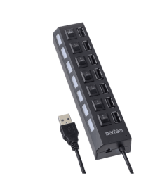 Perfeo USB-HUB 7 Port, (PF-H033 Black) чёрный