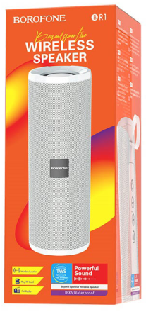 Bluetooth колонка Borofone BR1 Beyond sportive IPX5 TWS V5.0 серый