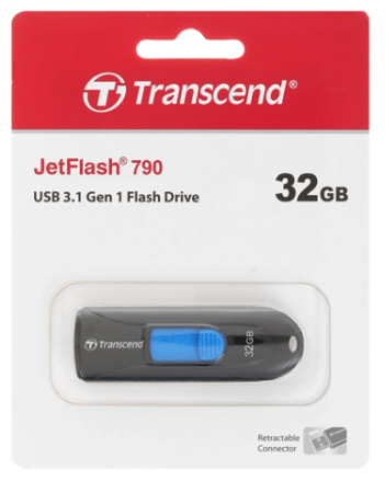  3.1 USB флеш накопитель Transcend 32GB JetFlash 790 черный