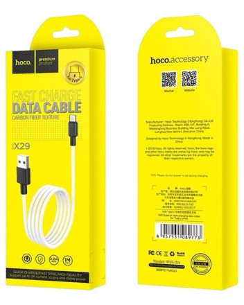  Usb Кабель-зарядка Type-C Hoco X29 Superior 2A 1м силиконовый белый