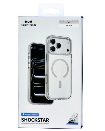  Накладка для i-Phone 17 Pro Keephone Shockstar MagSnap серо-прозрачный