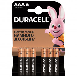Батарейка алкалиновая Duracell Basic AAA/LR03/BL6