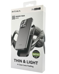Накладка для i-Phone 15 Pro 6.1&quot; Pitaka Magez Case 4 Aramid Fiber 600D черно-серый