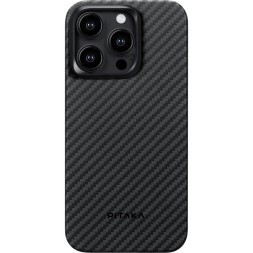 Накладка для i-Phone 15 Pro 6.1&quot; Pitaka Magez Case 4 Aramid Fiber 600D черно-серый