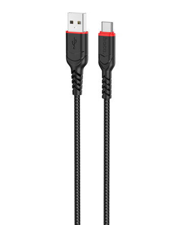  Usb Кабель-зарядка Type-C Hoco X59 3A 1м в тканевой оплётке черный