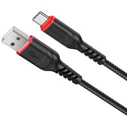 Usb Кабель-зарядка Type-C Hoco X59 3A 1м в тканевой оплётке черный