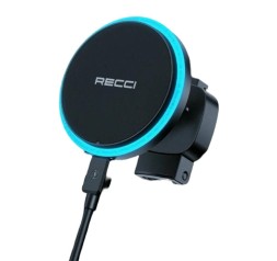 Держатель в автомобиль с беспроводной зарядкой на торпеду Recci Aurora RHO-C35 черный