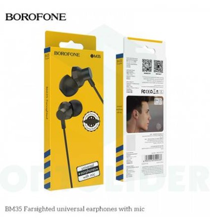  Наушники с микрофоном Borofone BM35 Farsighted 1.2м чёрные