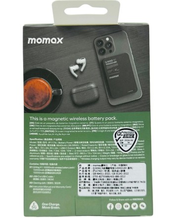  Powerbank магнитный с MagSafe Momax Q. Mag X1 10000mAh IP117AD черный