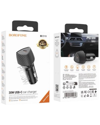 Автомобильное заряд. устр. Borofone BZ31B USB-C 30W QC3.0 черный
