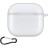  Силиконовый чехол для AirPods 4 с карабином прозрачный