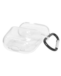 Силиконовый чехол для AirPods 4 с карабином прозрачный