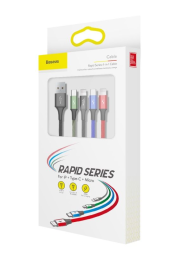 Usb Кабель-зарядка Lightning Baseus Rapid series 4 in 1 i-Phone/Type-C/Micro (CA1T4-A01)