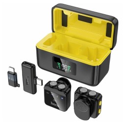 Микрофон беспроводной Hoco L17 петличка/Type-C/Lightning черный