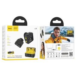 Микрофон беспроводной Hoco L17 петличка/Type-C/Lightning черный