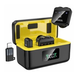 Микрофон беспроводной Hoco L17 петличка/Type-C/Lightning черный