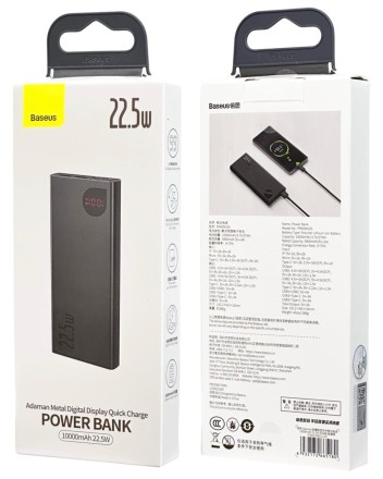  Powerbank Baseus Adaman 10000mAh 2USB/USB-C 3A 22.5W (PPAD070001) черный