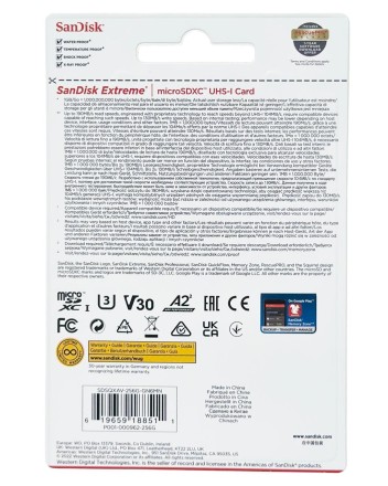  micro SDXC карта памяти Sandisk Extreme 256GB 190MB/s UHS-I (SDSQXAV-256G-GN6MN)