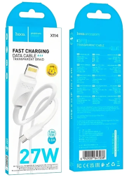 Usb Кабель-зарядка Type-C на Lightning Hoco X114 27W 1м силиконовый белый