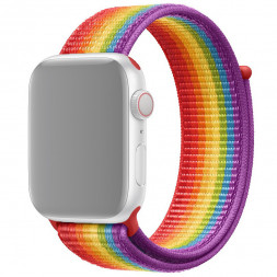 Сменный браслет для Apple Watch 38mm ткань липучка, разноцветный