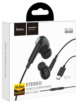  Наушники с микрофоном Hoco M1 Pro 1.2м Type-C черные