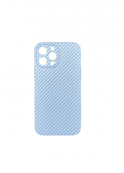 Накладка для i-Phone 13 Pro Max Luxo силикон под карбон голубой