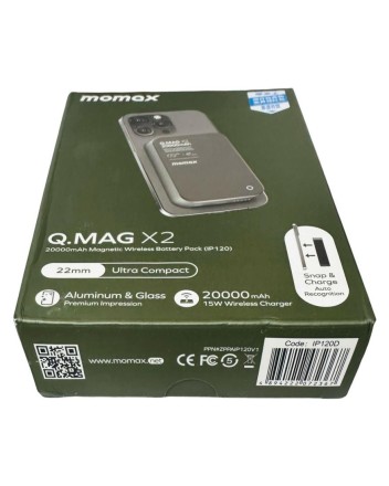  Powerbank магнитный с MagSafe Momax Q. Mag X2 20000mAh IP120D черный