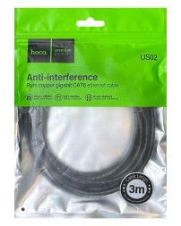 Патчкорд Hoco US02 RJ45-RJ45 3м черный