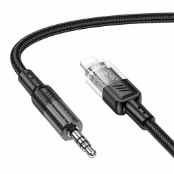 Кабель-переходник Hoco UPA27 Lightning (папа) на AUX 3.5мм (папа) 1.2м черный