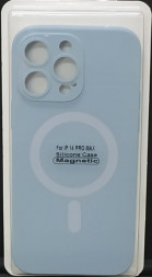 Накладка для iPhone 14 Pro Max 6.7&quot; Magsafe силикон серо-голубая