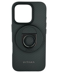 Накладка для i-Phone 16 Pro 6.3&quot; Pitaka Military-Grade Protective Case&amp;Grip 3 черно-серый