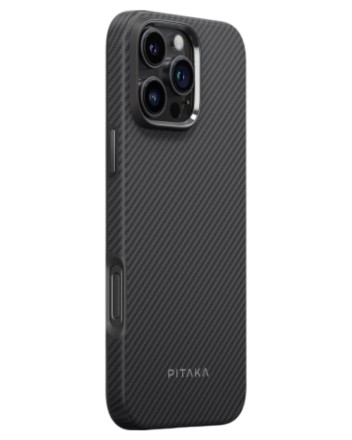  Накладка для i-Phone 16 Pro 6.3&quot; Pitaka Military-Grade Protective Case&amp;Grip 3 черно-серый