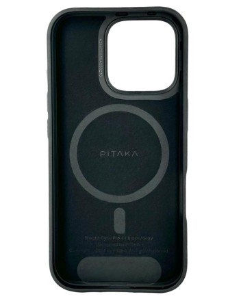  Накладка для i-Phone 16 Pro 6.3&quot; Pitaka Military-Grade Protective Case&amp;Grip 3 черно-серый