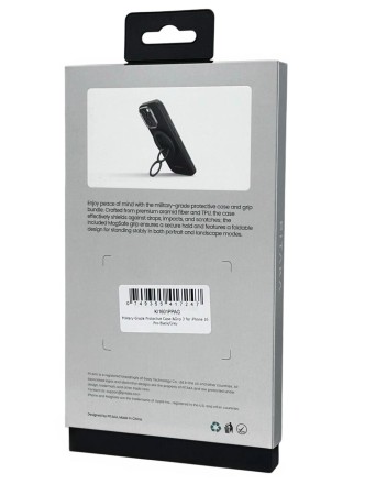  Накладка для i-Phone 16 Pro 6.3&quot; Pitaka Military-Grade Protective Case&amp;Grip 3 черно-серый