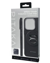 Накладка для i-Phone 16 Pro 6.3&quot; Pitaka Military-Grade Protective Case&amp;Grip 3 черно-серый