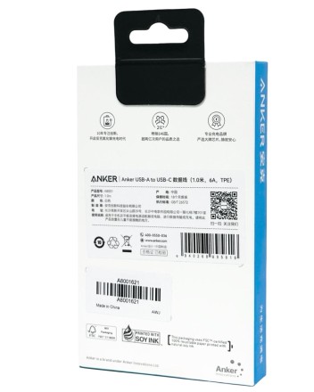  Usb Кабель-зарядка Type-C Anker (A8001621) 6A 1м белый