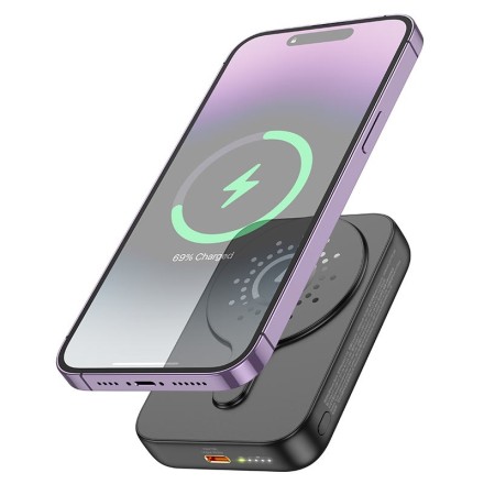  Powerbank с беспроводной зарядкой Hoco J117A Magnetic Wireless 10000mAh 20W черный