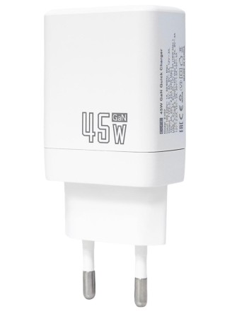  Сетевое зарядное устройство EOFE E402 1C/1USB 45W белое