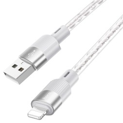 Usb Кабель-зарядка Lightning HOCO X99 Crystal ice 3A 1м силиконовый серебристый