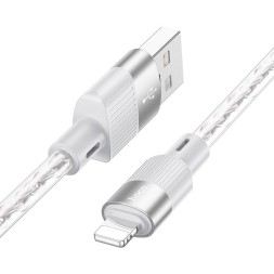 Usb Кабель-зарядка Lightning HOCO X99 Crystal ice 3A 1м силиконовый серебристый