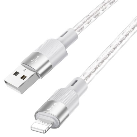  Usb Кабель-зарядка Lightning Hoco X99 Crystal ice 3A 1м силиконовый серебристый