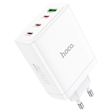 Сетевое зар. устр. Hoco N31 GaN 1USB/3USB-С 100W белое