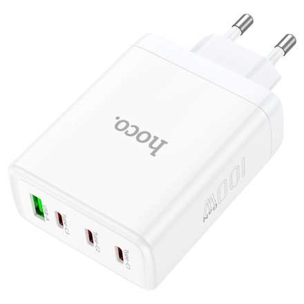  Сетевое зар. устр. Hoco N31 GaN 1USB/3USB-С 100W белое
