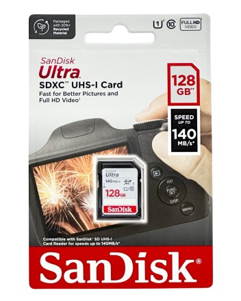  SDXC карта памяти Sandisk 128GB Ultra UHS-I (140 Mb/s) SDSDUNB-128G-GN6IN