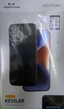  Накладка для i-Phone 15 Pro Max Keephone Kevlar Aramid Fiber Magsafe черный